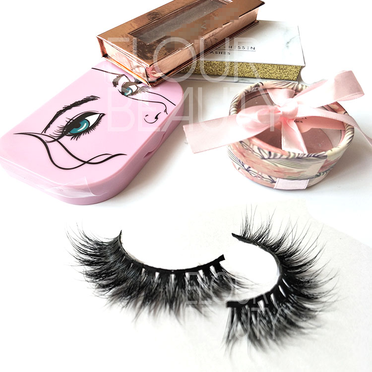 Wholesale volume 3D real mink natural looking false eyelashes China EL38